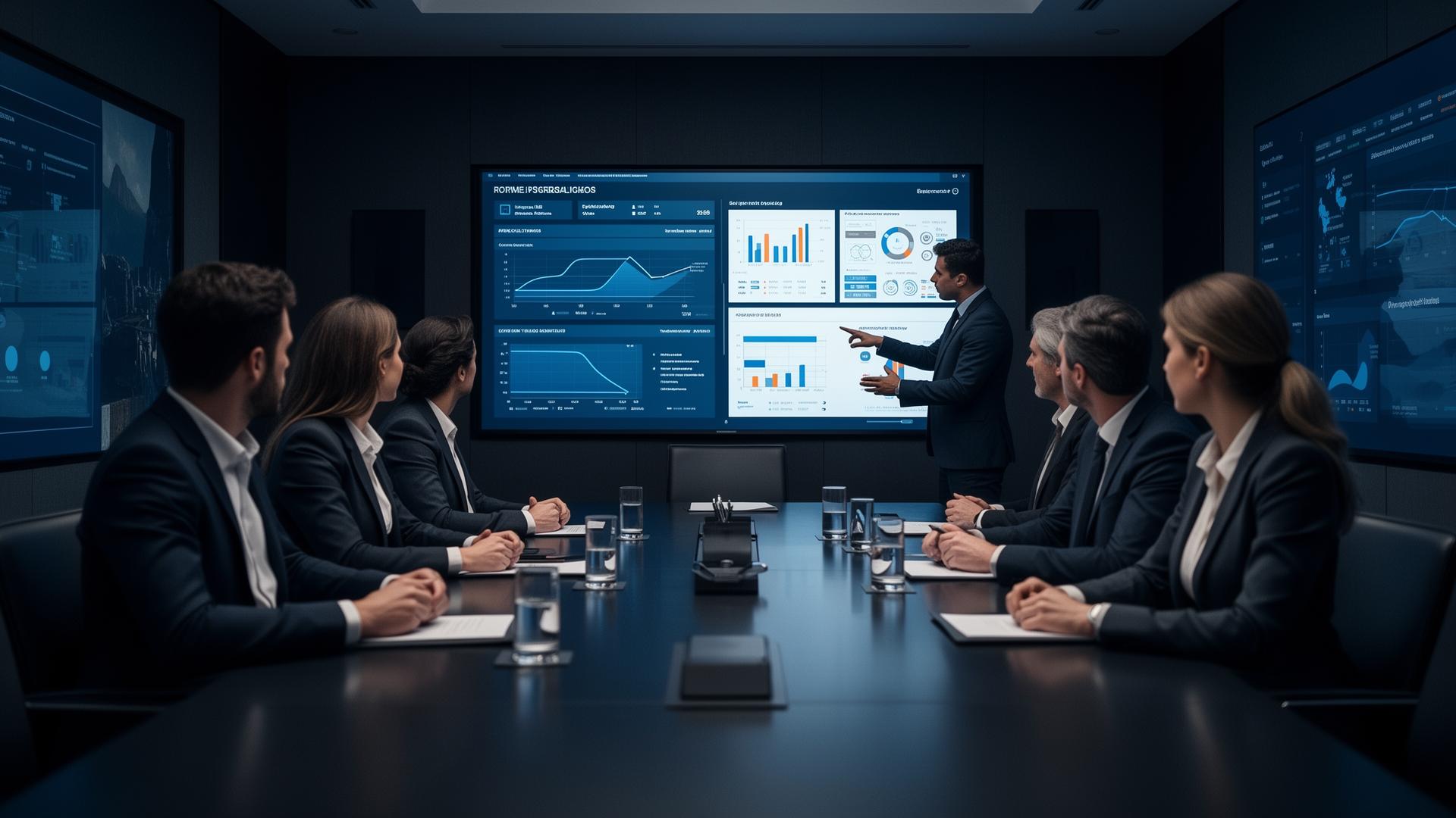 Executive consulting team reviewing transformation strategy
